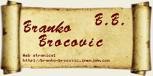 Branko Broćović vizit kartica